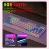 Klawiatury SumReda ZA68 Gracze bezprzewodowe MECHANICZNE KLULIBOTA 2,4G Bluetooth Type-C Wired 3-Mode Gaming Klawiatura Hotswap RGB RGB LIT 68 KLUCZY Q231121