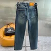 Herren Jeans Mode Männer Herbst Winter Casual Lose Stretch Denim Hosen Gestreifte Gerade Breite Bein Hosen