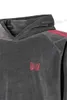Мужские толстовки с капюшоном темно-серые бархатные иглы с капюшоном для мужчин и женщин 1 1 Высокое качество большого размера с красной вышивкой и бабочкой пуловер AWGE T231121