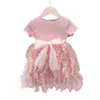Mädchen Kleider Mädchen 2023 Sommer Baby Kleid Schöne Mode Chinesischen Stil Gerade Baumwolle Kinder Weiche Kleidung