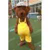 Halloween ours brun avec chapeau mascotte costume dessin animé thème personnage unisexe adultes taille fête de Noël publicité extérieure tenue costume