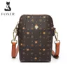 이브닝 가방 Foxer Nova Menina Moda Saco de Celular Bolsa de Ombro Do Vintage Bolsa de Viagem Feminina Crossbody Saco Pvc Senhora Estampas Animais Mini Men J230420