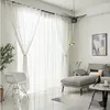 Rideaux de couleur unie pour salon, modernes, brodés en fil blanc, décoration de luxe personnalisée, imperméable à la lumière