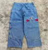 Mäns jeans kvinnors jeans streetwear jnco jeans kvinnor harajuku hip hop big fockna blå vintage baggy jeans nya gotiska hög midja bred benbyxor t231121