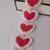 Hair Accessories 40pcs 9cm Valentine's Day Chiffon Rosette Heart Applique For Girls Headband Wedding Clothes Flower