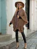 Pele feminina pele sintética teelynn vintage borla casacos para mulheres gola de pele de luxo oversize inverno ponchos 2022 casual leopardo impressão solto casaco bonésl231121