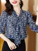 Kvinnor BLOUSES Women Spring Autumn Style Shirts Lady Long Sleeve Bow Tie Collar Flower Printed Blusas Tops DF4666