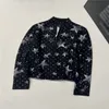 24SS Women Sweaters Knits Designer Tops Pullover Runway Brand Designer Crop Top Shirt Ski Suit Jersey High End Elasticity Letter Outwear Knitwear Blouson Shirts