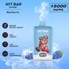 Original Hit Bar Tornado 15000 Puff Disposable Electronic Cigarette15k Vape Pen 23ml 500mah Rechargeable Battery Mesh Coil 20 Flavors 0% 2% 3% 5% 9k Hitbar Tornado 9000