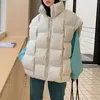 Vrouwen Vesten Koreaanse Mode Mouwloze Parka Vest Vrouwen Losse Warme Katoenen Gewatteerde Jassen Winter Uitloper Jassen Femme Rits