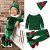 Pyjamas Kids Girls Christmas Costume Santa Claus Småbarn Babykläder sätter långärmad toppklocka bottenbyxor 3 st år kläder 231121