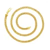 Kedjor XP -smycken -(45/50 cm x 5 mm) 24 K Pure guldfärgkedja halsband för män kvinnor mode nickel gratis