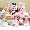 Куклы 6pcs 16cm Doll Set Set Box 13 подвижные суставы 3D Eyes Bjd Girl наряжать Diy Toy Fashion Fashion одежда Bjd Dolls Детские подарки 230420