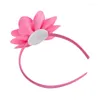 Haarzubehör 4pcs/Lot schöne Prinzessin Girls Schlanke Bandbedeckte Haarbandseiten -Stoff Blumen Reifen für Kinder Kopf tragen