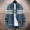 Herensweaters herfst- en winterjas Koreaanse versie van slank gebreid vest plus fluwelen gewatteerde jas casual overhemd