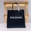 9 giorni consegnati borse di design Rive gauche tote bag Women Man Occiglia a spalla Canvas Shopping Shopping TOTE BAG di lusso Black borsette grandi coppie abbinate Bei