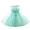 Robes de fille Filles volants robe de princesse pour enfants mariage élégant fête Tutu robe de bal enfants anniversaire Pageant Communion robes formelles