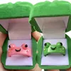 Anillos de racimo 2 unids pareja acrílico verde rosa rana resina para mujeres niñas animal joyería estética amistad regalos de fiesta Greative