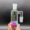 Acessórios para cachimbo de água de vidro de 90 ° 14 mm com 10 ML colorido recipiente de silicone Reclaimer 90 graus masculino feminino Ashcatcher para Bong Dab Rig Quartz Banger