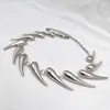 Cadenas Moda Y2K Metal Espiral Gota de agua Forma de pimienta Collar de cadena para mujeres Hombres Punk Hip Hop Colgante Joyería Regalos