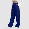 Pantalon femme jambe large pour femmes pantalon de survêtement doublé polaire femme bas taille haute Joggers Fitness femme décontracté