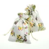 Jewelry Pouches 10Pcs Butterfly Flower Packing Cotton Bag 10x14cm Packaging Drawstring Gift Bags & Christmas/Wedding