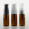 5 10 15ml Empty Refillable Amber PET Plastic Pump Press Bottles Vial Case Containers Pot Jar for Cosmetics Shampoo Lotion Facial Cleans Qnio