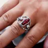 Cluster Ringen 925 Vintage Thaise Zilveren Vampier Schedel Ring Mannen Punk Stijl Gift Sieraden Groothandel