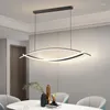 Hängslampor moderna minimalistiska svarta led tak ljuskronor för kök matsal bord hem dekor inomhus belysning fixtur