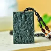 Hänghalsband Skicka certifikat naturligt grönt jade guanyin halsband män kvinnor fengshui charms hand snidade hetian jades lycklig amulet