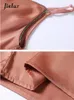 Camisoles Tanks Jielur Women's Summer Camisole S-XXL Size Strap Top Women v Neck Basic White Noodeveless Satin Silk Tank Tops 230421