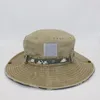 Designer hat washed caps camouflage large brim outdoor sun shade hat men and women tide pot hat foldable windproof rope