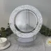 Charger Plates Clear Plastic Tray Round Dishes With Silver Patterns Acrylic Decorative Dining Plate For Table Setting 1017