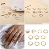 Bandringar 10st/ställ in nya Bohemian Gold Color Chain Rings Set Boho Coin Snake Moon Party For Women Fashion Jewelry Drop Delive Dhgarden OT3HP