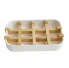 Creative Soap Dishes Modern Simple Bathroom Anti Slip Bamboo Fiber Tray Holder 13.2x8.5x2.5cm FY5436 new