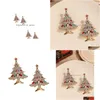 Charm Crossborder European en American Water Brick Christmas Gifts Highd Diamondstudded Tree Ear Noodles Autumn Earburings Dhgarden Dhok6