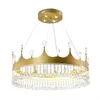 Lampes suspendues Salon nordique Lustre en cristal Chambre à coucher Salle à manger Conception de couronne de lumière LED