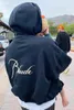 Designer Vêtements Sweats Sweats Haute Edition Rhude Capsule Broderie Lettre Pull À Capuche High Street Marque De Mode Zipper Lâche À Capuche Manteau En Gros