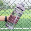 Tazze 2 litri Borraccia sportiva con cannuccia Uomo Donna Bottiglie d'acqua fitness Bottiglie di acqua fredda all'aperto con indicatore del tempo Bicchieri Z0420