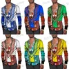 Men's Casual Shirts Fashion African Print Men's Short/Long Sleeve Shirts Ethnic Style Turn-down Collar Buttoned Tops Primitive Tribal Couple Clothes T231121