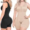 Kvinnors Shapers Faja Post Postpartum High Compression Plagment för fettsugning Mage BBL Shapewear Full Body Women With Zipper