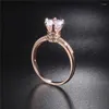 Cluster Rings Real Solid 925 Sterling Silver Crown For Women Luxury 1.2ct Diamond Wedding Engagement Ring 18K Rose Gold Jewelry