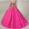 Fuchsia Gold Little Girl Pageant Dress 2024 Sequin Applique Shimmer Baby Kid Fun Fashion Runway Drama Birthday Formal Cocktail Party Gown Toddler Teen Mini Quince