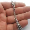 Bracelets de liaison Bracelet punk de chaîne à double couches uniques pour hommes garçon en acier inoxydable massif