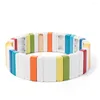 Strand BEUTIFOR 2023 Bijoux colorés Cadeau Belle mode réglable en métal arc-en-ciel émail carrelage bracelet élastique adapté aux femmes