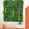 装飾的な花40x60cm緑の人工植物壁パネルdiyプラスチック屋外芝生カーペット装飾パーティー背景庭の草の花