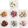 Decorative Flowers Home Decor Wedding Florals Bouquet Imitation Silk Flower Peony Fake Artificial