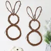 Decorative Flowers Foldable Easter Garlands DIY Rattan Circle Front Door Garland Charms Wall Pendants Ornaments Gifts Home Decor For Indoor