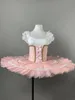 Palco desgaste meninas balé profissional tutu vestido cisne lago desempenho roupas rosa bailarina trajes collant dança saia