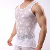 Débardeurs pour hommes Haut de maillot de corps pour hommes Vêtements de sport Bodybuilding Mesh See Through Fitness Shirt Respirant Ropa Intérieur Singlet Erkek